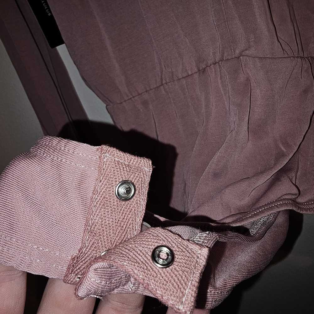 Lulus Striking Looks Blush Pink Long Sleeve Bodysuit Sz L - Picture 11 of 13
